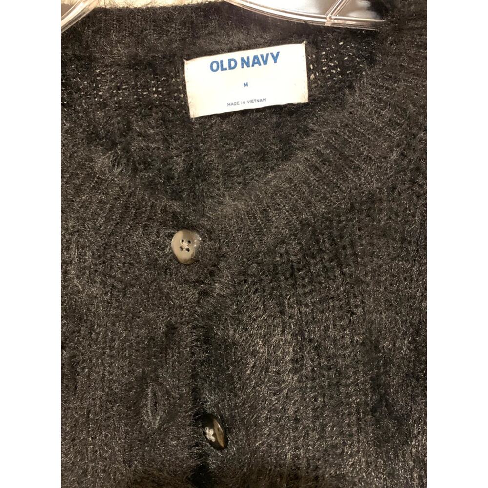 Old Navy Cropped Eyelash Cardigan Black sWomen's Size Medium - Picture 3 of 6